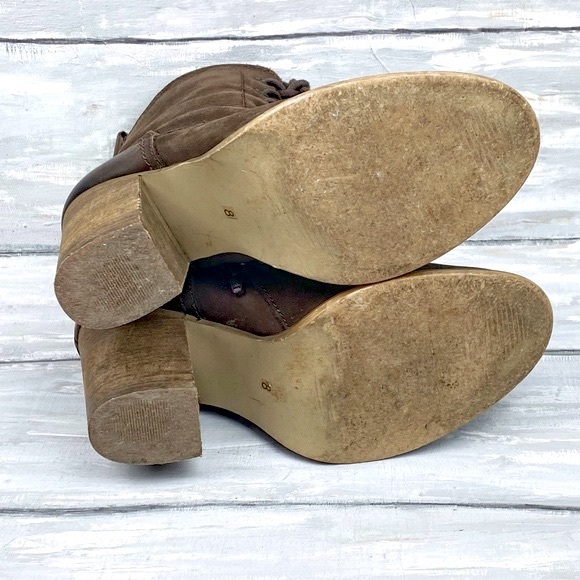 Steve Madden Brown Lace-Up Leather Boots “Lauren” Chocolate Brown Combat Boot 8M - Picture 14 of 16